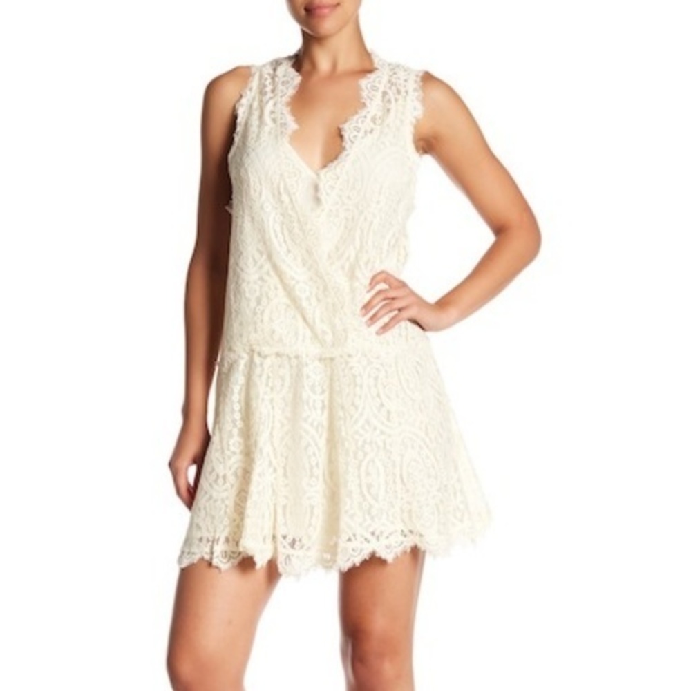 Free people heart in two lace mini dress size S